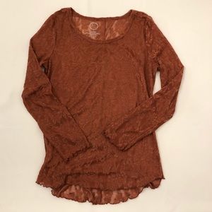 Lace blouse, rust colored